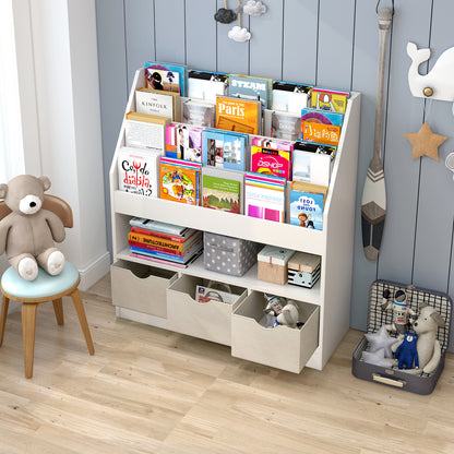 Clover Large Bookcase Storage Shelf Magazine Rack with Drawers