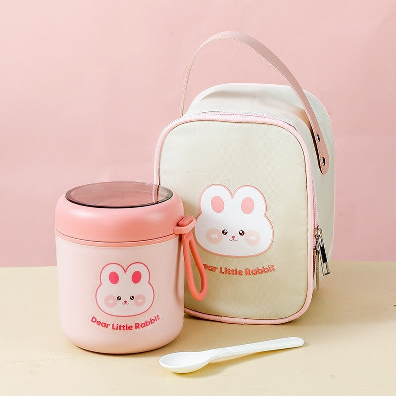 Adorable Kids Insulated Lunch Bag & Stainless Steel Thermos Food Container Set