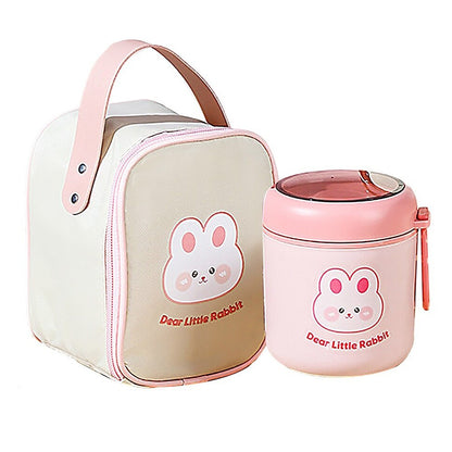 Adorable Kids Insulated Lunch Bag & Stainless Steel Thermos Food Container Set