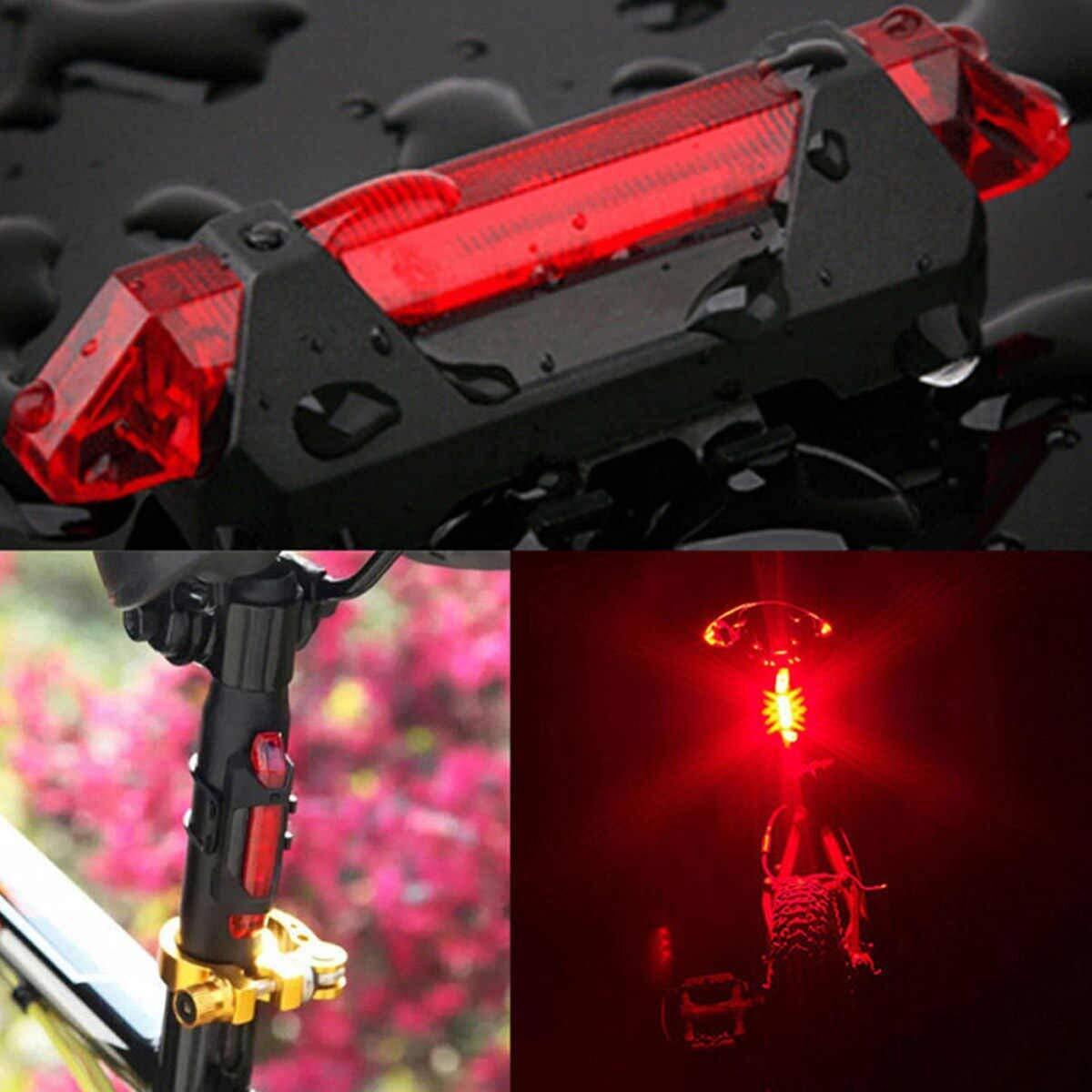 USB Rechargeable LED Bike Tail Light Cycling Safety Accessory Bicycle Lamp