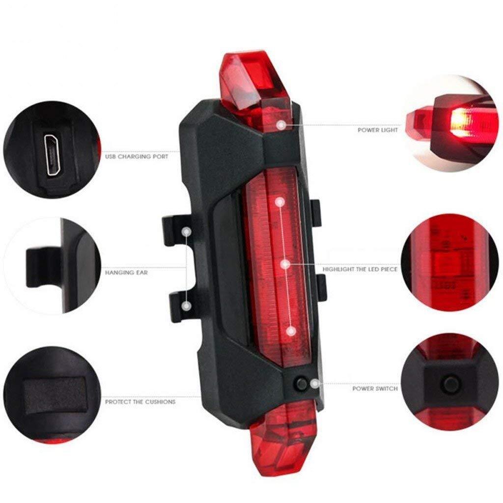 USB Rechargeable LED Bike Tail Light Cycling Safety Accessory Bicycle Lamp