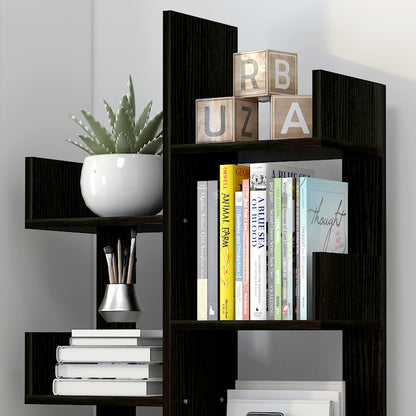 8-Tier 11-Shelf Display Storage Utility Book Shelf Bookcase Shelving (Black Wood)