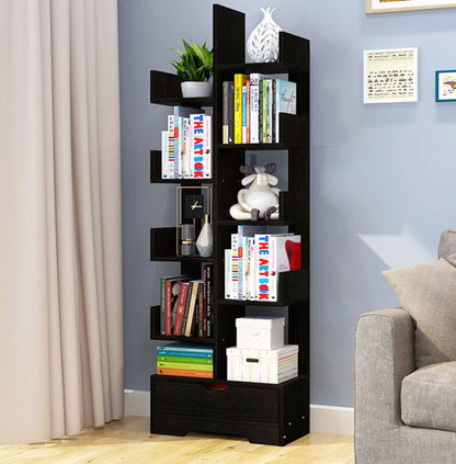 8-Tier 11-Shelf Display Storage Utility Book Shelf Bookcase Shelving (Black Wood)