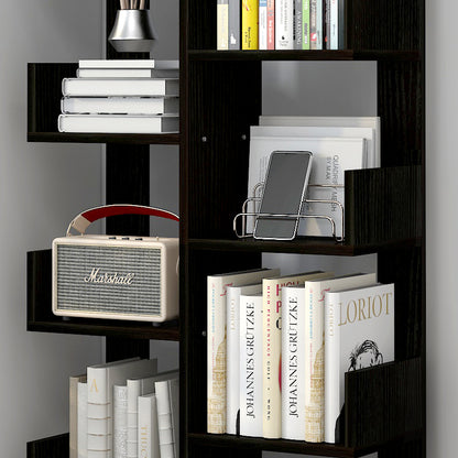 8-Tier 11-Shelf Display Storage Utility Book Shelf Bookcase Shelving (Black Wood)