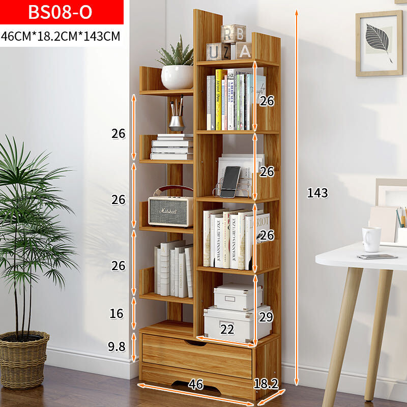 8-Tier 11-Shelf Display Storage Utility Book Shelf Bookcase Shelving (Natural Oak)