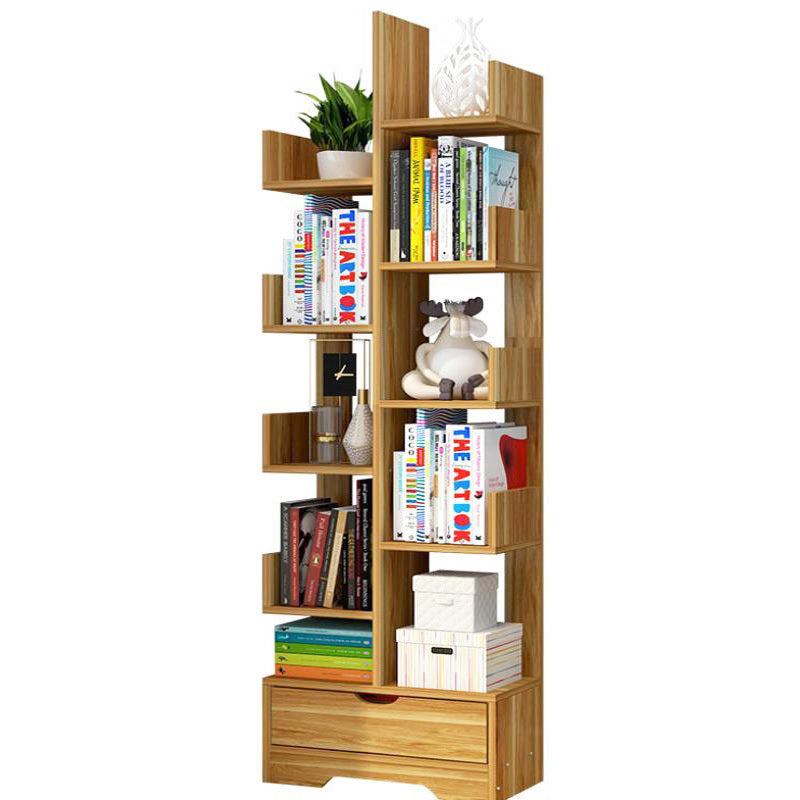 8-Tier 11-Shelf Display Storage Utility Book Shelf Bookcase Shelving (Natural Oak)