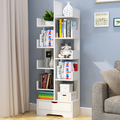 8-Tier 11-Shelf Display Storage Utility Book Shelf Bookcase Shelving (White)