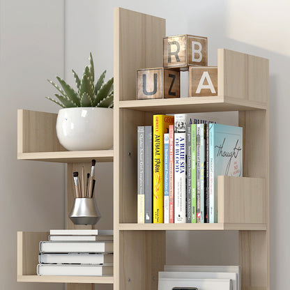 8-Tier 11-Shelf Display Storage Utility Book Shelf Bookcase Shelving (White Oak)