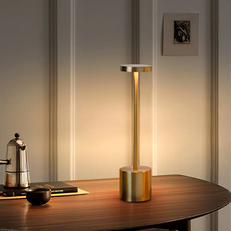 Luxury Designer LED Metal Tall Table Lamp Cordless Touch Sensor Night Light (Gold)