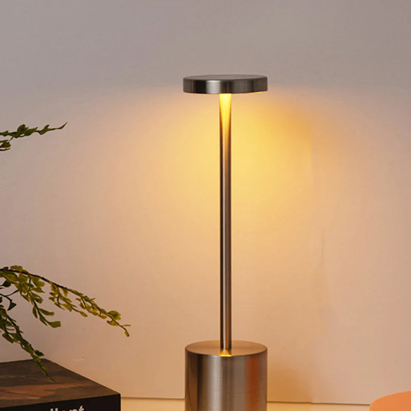 Luxury Designer LED Metal Tall Table Lamp Cordless Touch Sensor Night Light (Silver)