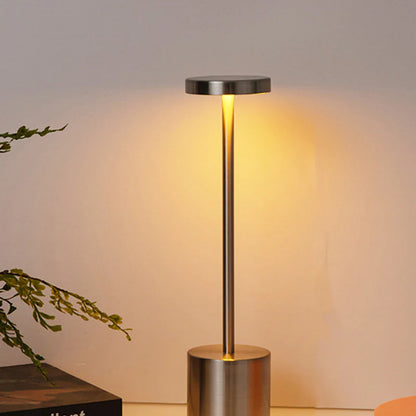 Luxury Designer LED Metal Tall Table Lamp Cordless Touch Sensor Night Light (Silver)