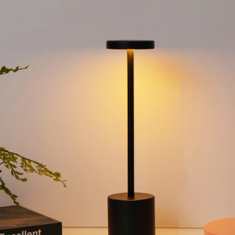 Luxury Designer LED Metal Tall Table Lamp Cordless Touch Sensor Night Light (Black)