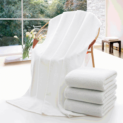 Luxury Hotel 100% Cotton White Bath Towel