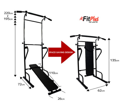 Multifunction Power Tower Home Gym Dip Bar Exercise Bench Pull Up Stand Fitness Station