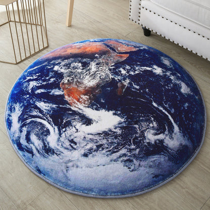 Lush Plush Infinity Earth Planet World Round Rug