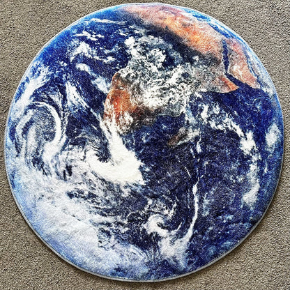 Lush Plush Infinity Earth Planet World Round Rug