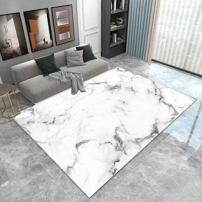 XL Extra Large Lush Plush White Marble Rug Carpet Mat (300 x 200)