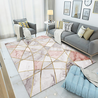 XL Extra Large Lush Plush Pink Marble Rug Carpet Mat (300 x 200)