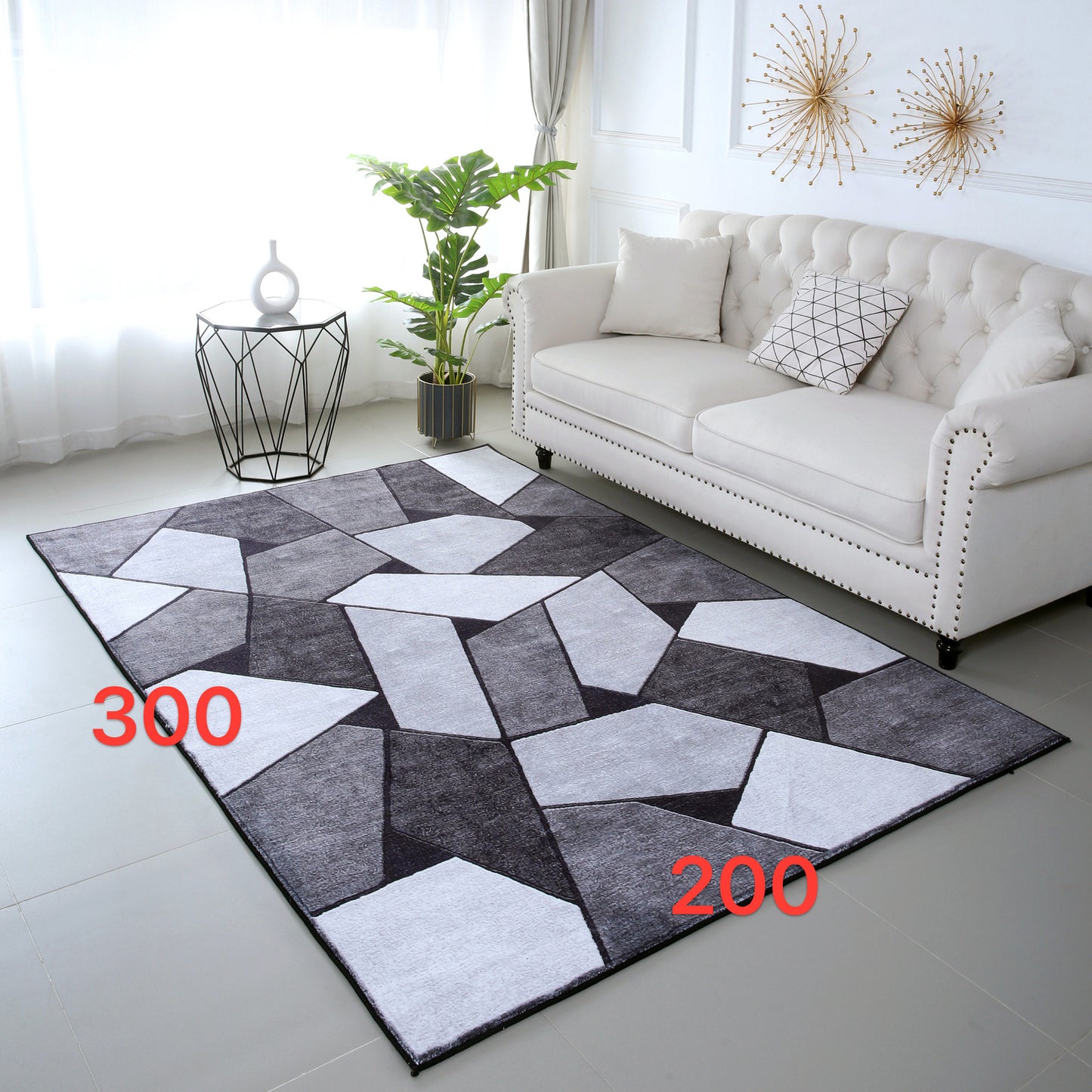 XL Extra Large Lush Plush Rock Rug Carpet Mat (300 x 200)