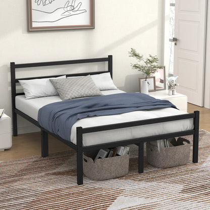 Titan Heavy Duty Metal Platform Bed Base Frame - King Size, Black Steel