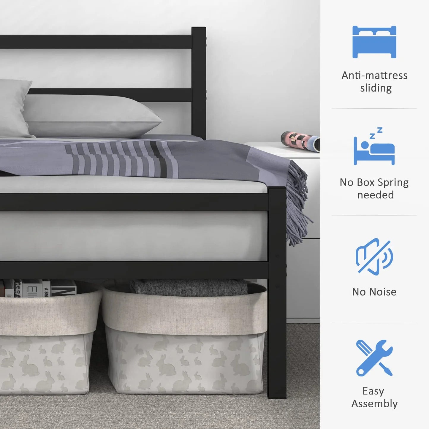 Ultimate Comfort King Innerspring Mattress & Heavy-Duty Bed Frame Set