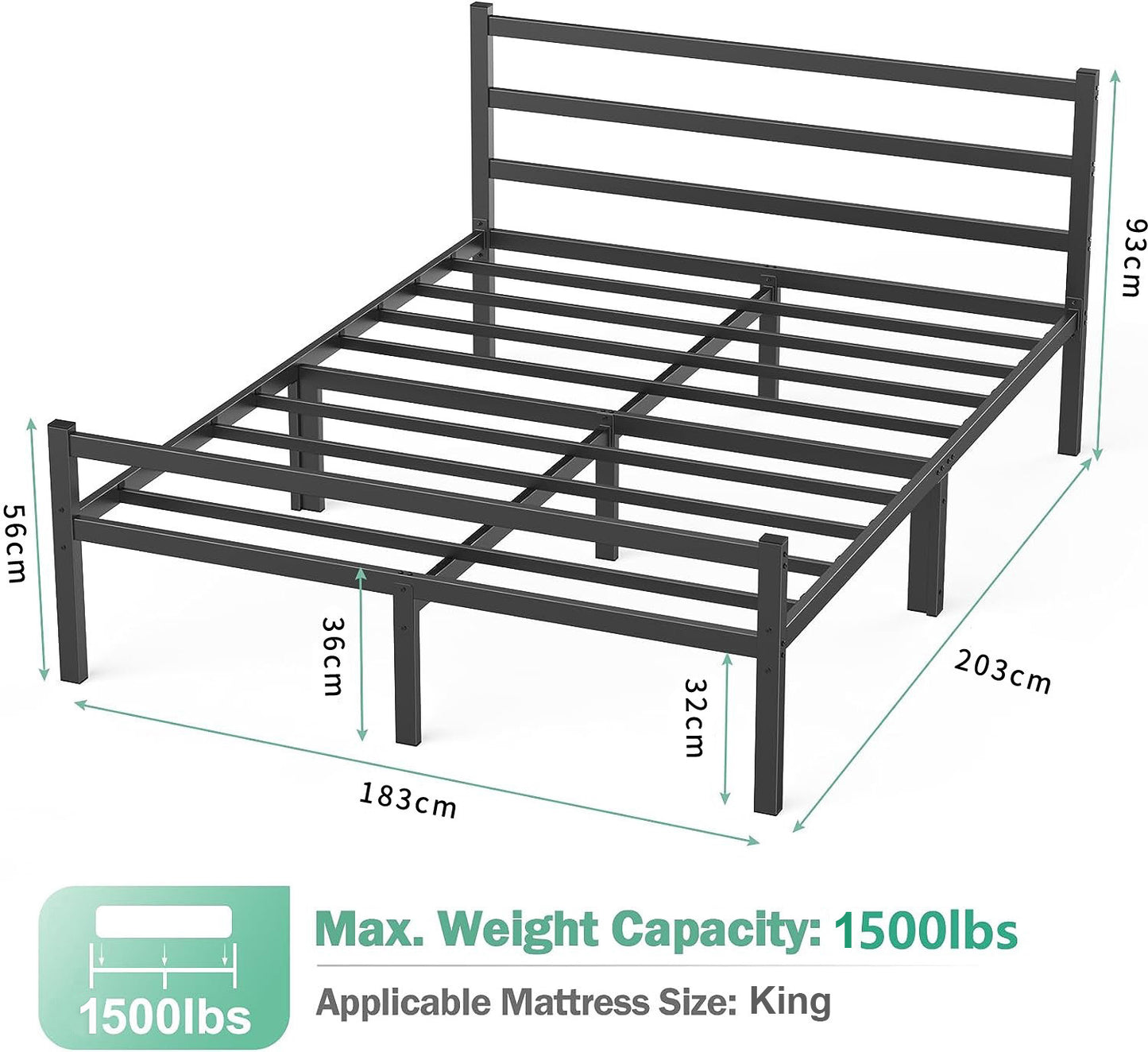 Ultimate Comfort King Innerspring Mattress & Heavy-Duty Bed Frame Set