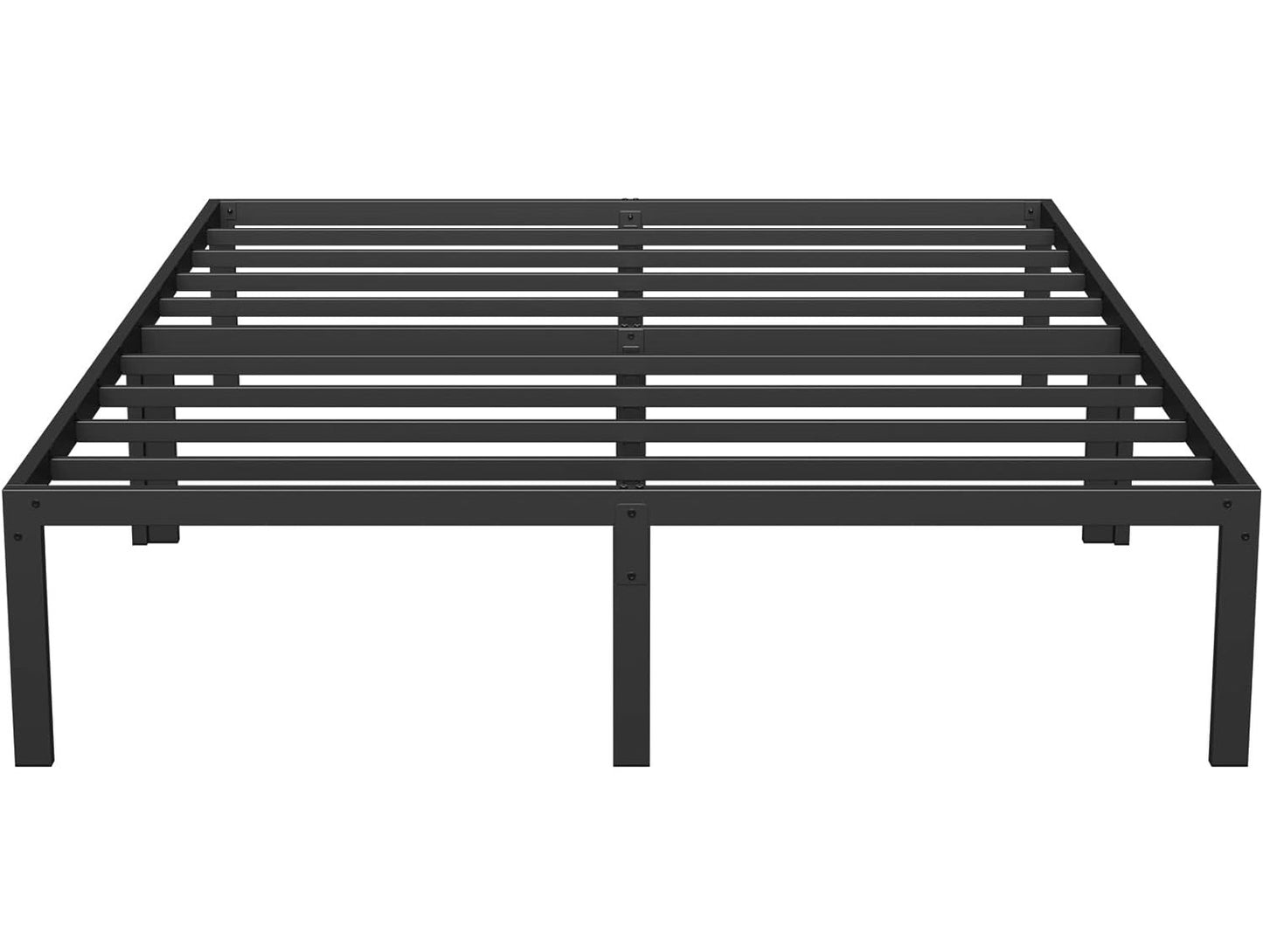 Titan Heavy Duty Metal Platform Bed Base Frame - Double Size, Black Steel