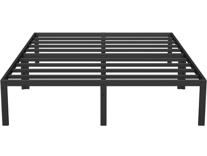 Titan Heavy Duty Metal Platform Bed Base Frame - Double Size, Black Steel