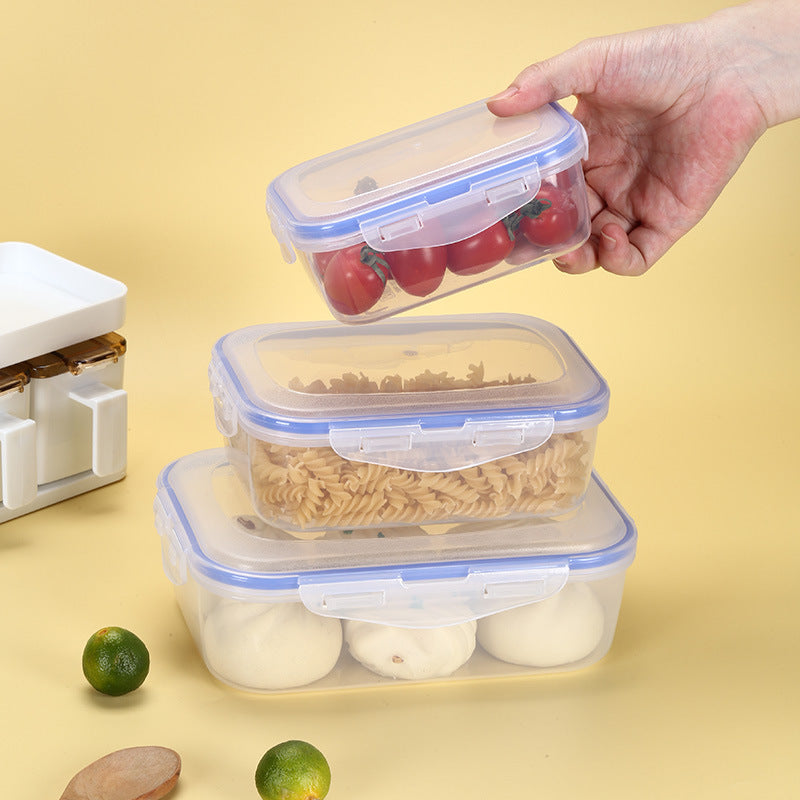 3 X Food Storage Lunchboxes Containers Set with Lids (Set of 3, Rectangle)