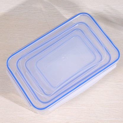 4 X Food Storage Lunchboxes Containers Set with Lids (Set of 4, Rectangle)