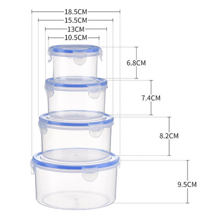 4 X Food Storage Containers Set with Lids (Set of 4, Round)