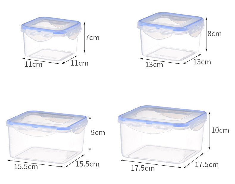 4 X Food Storage Containers Set with Lids (Set of 4, Square)