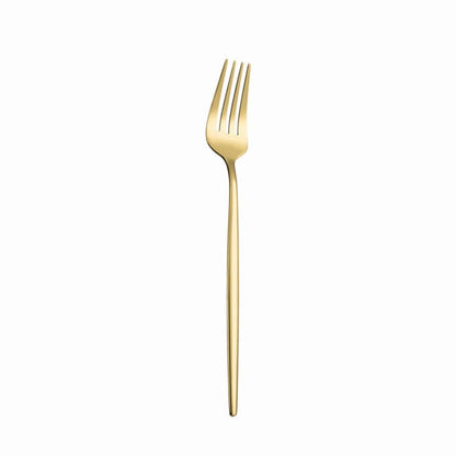 24PC Stainless Steel Cutlery Set Knife Fork Spoon Kitchen Tableware (Gold)