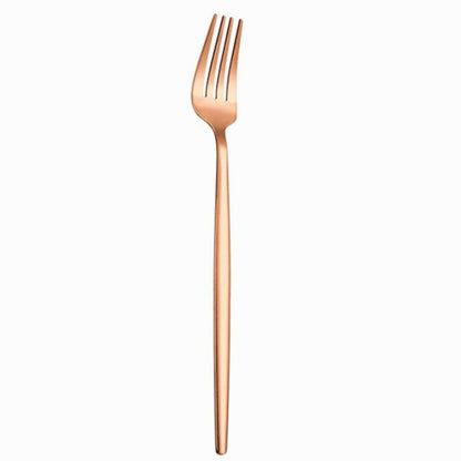 24PC Stainless Steel Cutlery Set Knife Fork Spoon Kitchen Tableware (Rose Gold)