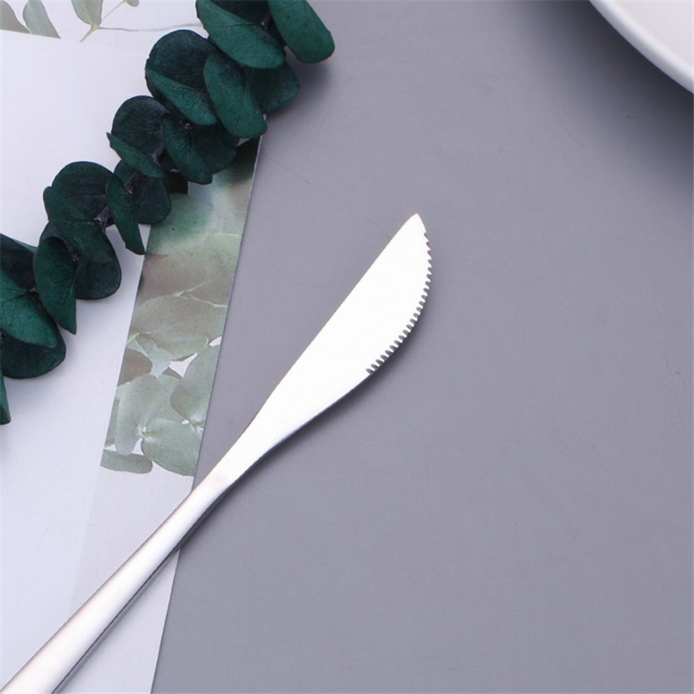 24PC Stainless Steel Cutlery Set Knife Fork Spoon Kitchen Tableware (Silver)