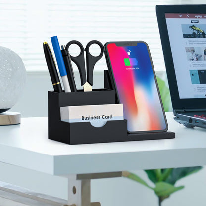 15W Wireless Fast Charger Charging Station and Pen Holder Desk Organizer