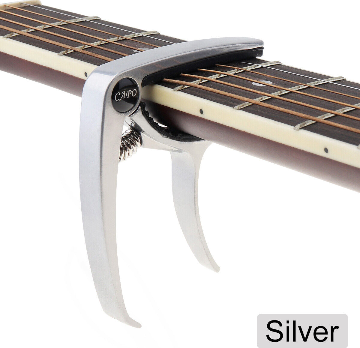 Advanced Guitar Capo Clamp Key Tuner Acoustic/Electric Professional Tune - Silver