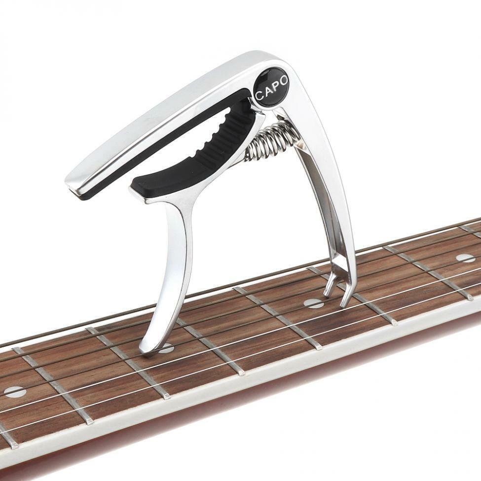 Advanced Guitar Capo Clamp Key Tuner Acoustic/Electric Professional Tune - Silver