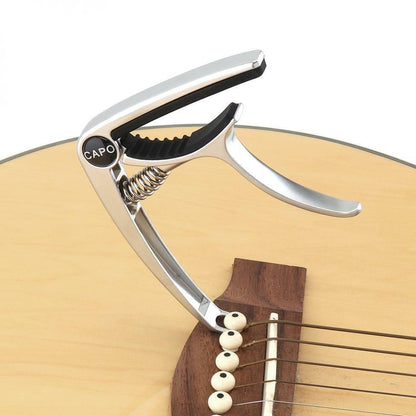 Advanced Guitar Capo Clamp Key Tuner Acoustic/Electric Professional Tune - Silver