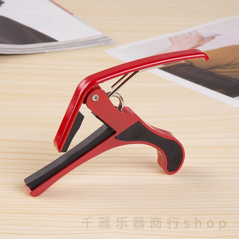 Quick Release Acoustic Guitar Capo String Key Tuner Ukulele Tune Clamp - Red