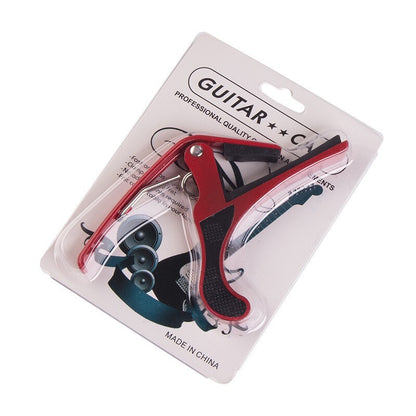 Quick Release Acoustic Guitar Capo String Key Tuner Ukulele Tune Clamp - Red