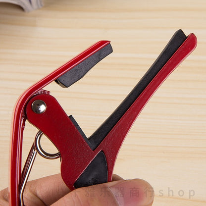 Quick Release Acoustic Guitar Capo String Key Tuner Ukulele Tune Clamp - Red