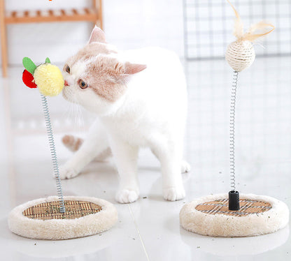 Cat Scratching Teaser Toy Spring Bee Scratcher