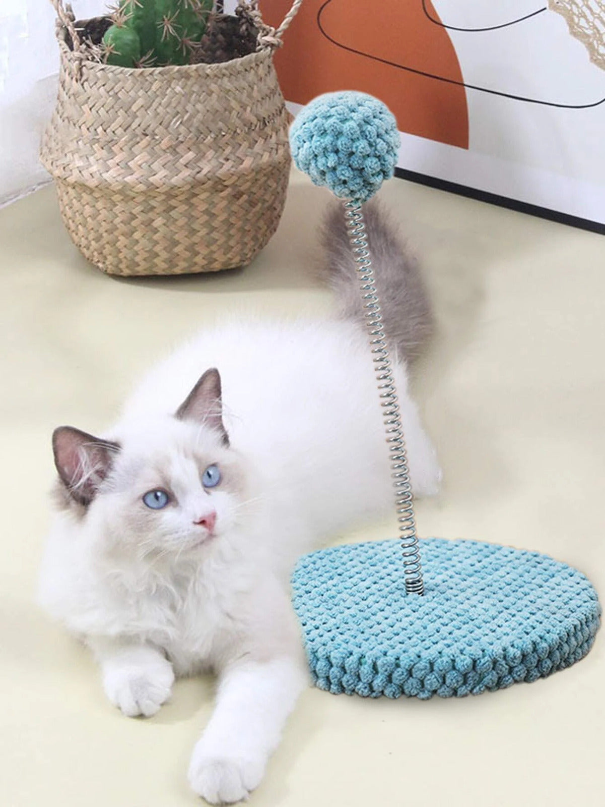 Cat Scratching Teaser Toy Spring Scratcher