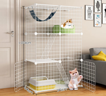 Large Pet Home Cat Cage Detachable Metal Wire Kennel Playpen Exercise Crate