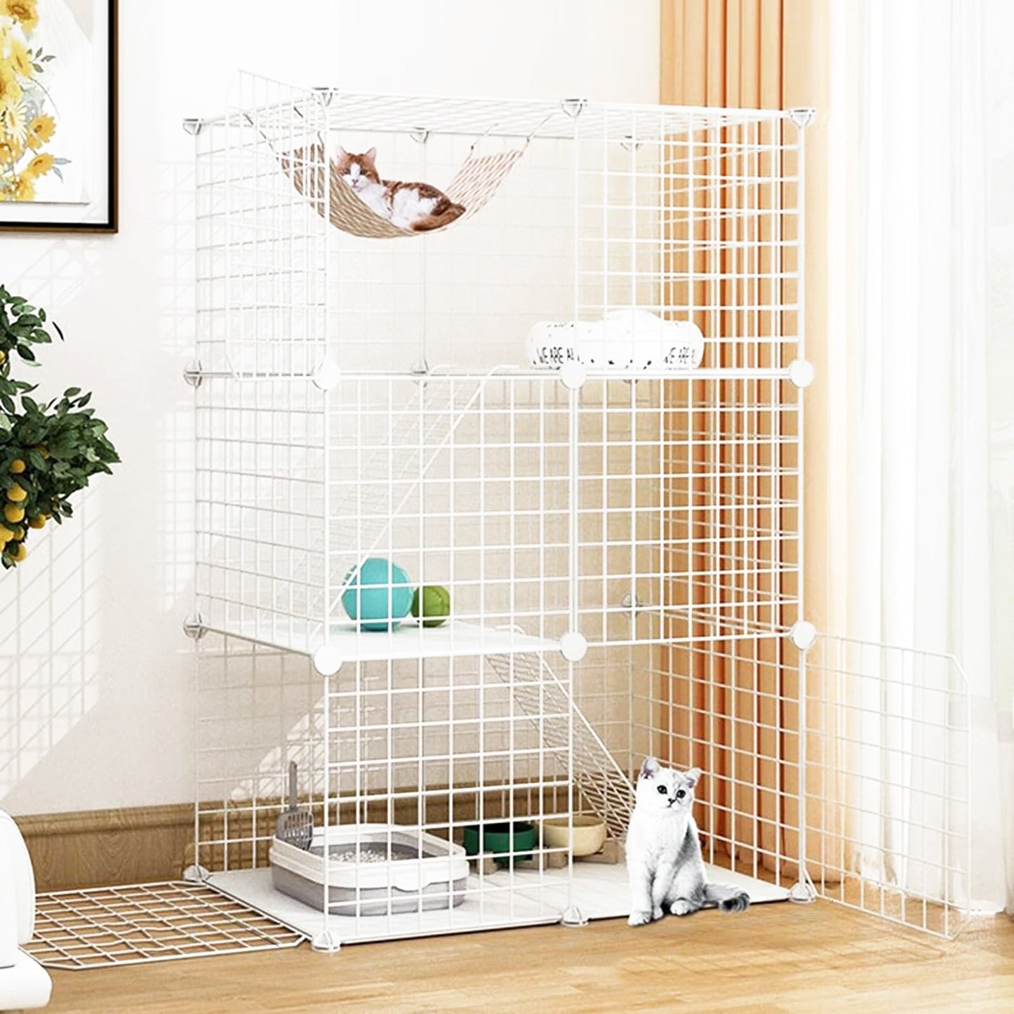 Large Pet Home Cat Cage Detachable Metal Wire Kennel Playpen Exercise Crate