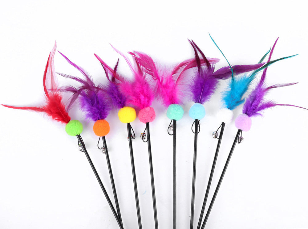 Feather Frenzy Wand with Bell Cat Teaser Toy