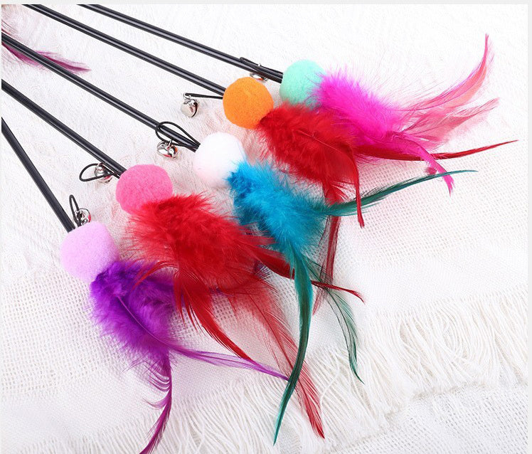 Feather Frenzy Wand with Bell Cat Teaser Toy