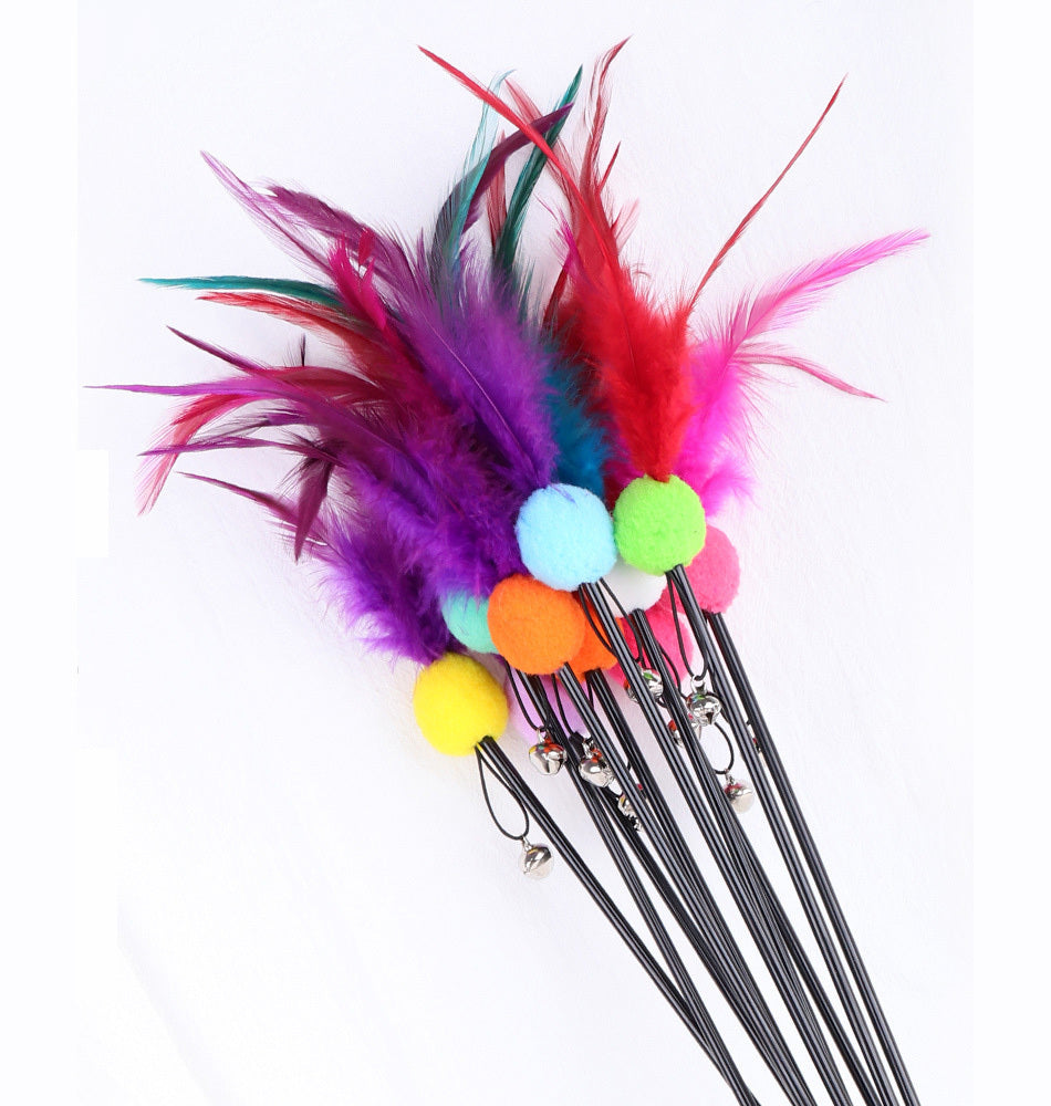 Feather Frenzy Wand with Bell Cat Teaser Toy