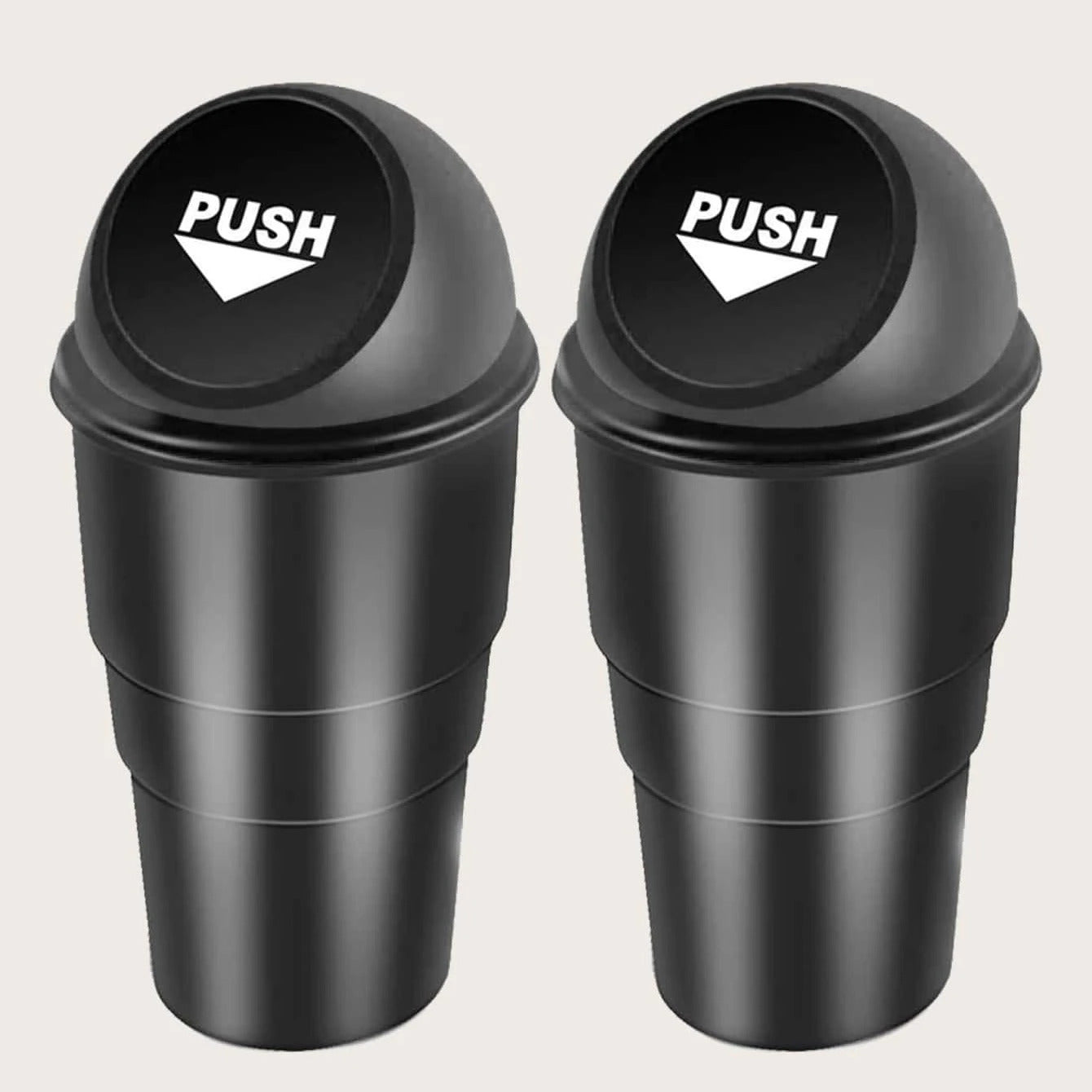 Mini Desktop Car Trash Can with Lid Storage Box Bin (Black)